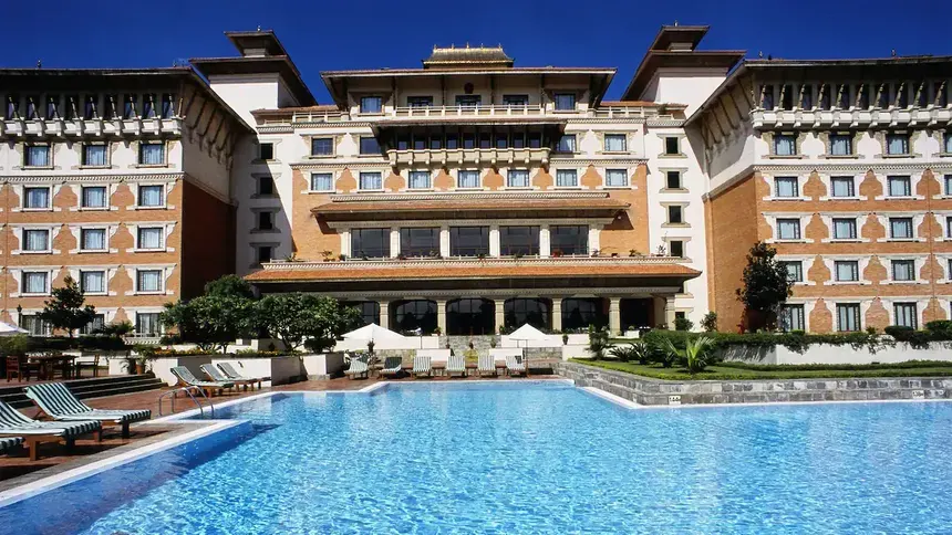 Hotel with a large swimming pool in Nepal